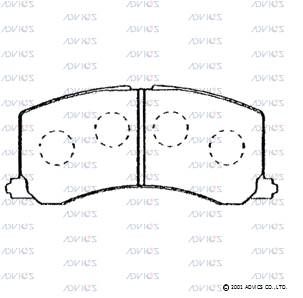 SN651P ADVICS Комплект тормозных колодок, дисковый тормоз