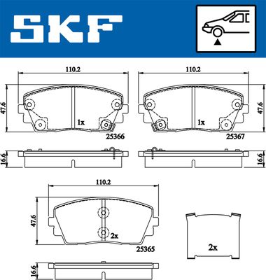 VKBP80332A SKF Комплект тормозных колодок, дисковый тормоз