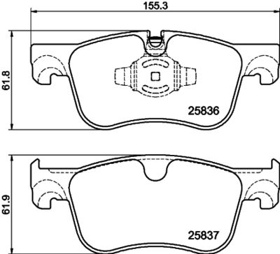 8DB355041091 HELLA PAGID Комплект тормозных колодок, дисковый тормоз