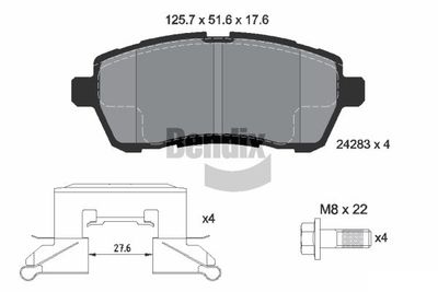 BPD1032 BENDIX Braking Комплект тормозных колодок, дисковый тормоз