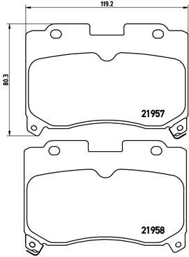 P83090 BREMBO Комплект тормозных колодок, дисковый тормоз