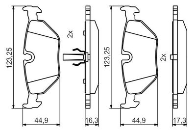 0986495470 BOSCH Комплект тормозных колодок, дисковый тормоз