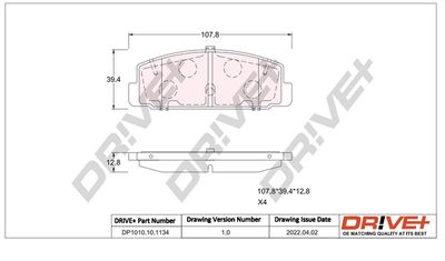 DP1010101134 Dr!ve+ Комплект тормозных колодок, дисковый тормоз