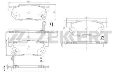 BS1860 ZEKKERT Комплект тормозных колодок, дисковый тормоз