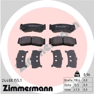 244881551 ZIMMERMANN Комплект тормозных колодок, дисковый тормоз