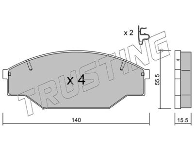 2360 TRUSTING Комплект тормозных колодок, дисковый тормоз