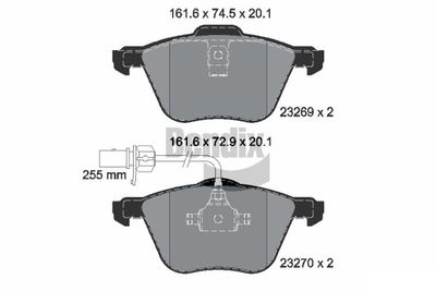 BPD1569 BENDIX Braking Комплект тормозных колодок, дисковый тормоз