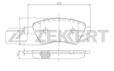 BS2826 ZEKKERT Комплект тормозных колодок, дисковый тормоз