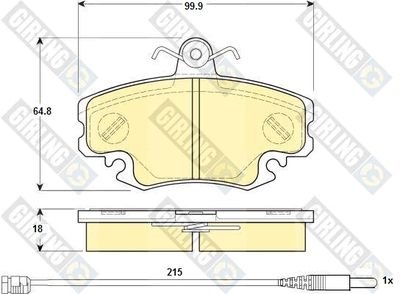 6114651 GIRLING Комплект тормозных колодок, дисковый тормоз