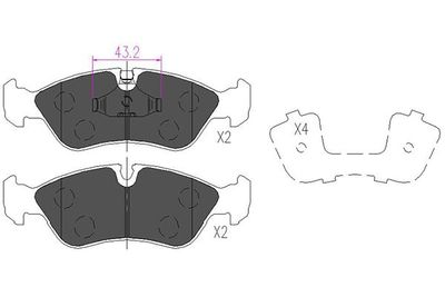 KBP1004 KAVO PARTS Комплект тормозных колодок, дисковый тормоз