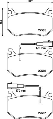 8DB355039031 HELLA Комплект тормозных колодок, дисковый тормоз