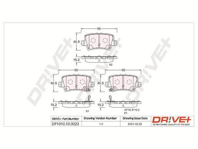 DP1010100023 Dr!ve+ Комплект тормозных колодок, дисковый тормоз