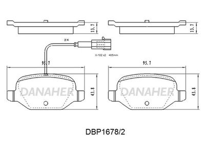 DBP16782 DANAHER Комплект тормозных колодок, дисковый тормоз