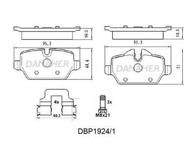 DBP19241 DANAHER Комплект тормозных колодок, дисковый тормоз