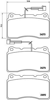 P23098 BREMBO Комплект тормозных колодок, дисковый тормоз