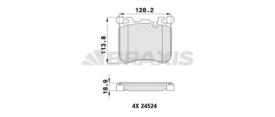 AA0441 BRAXIS Комплект тормозных колодок, дисковый тормоз