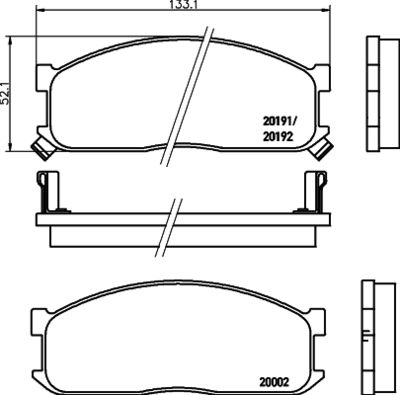 8DB355026711 HELLA Комплект тормозных колодок, дисковый тормоз