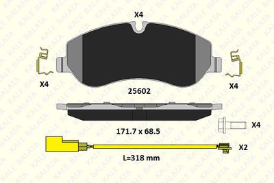 2560217424 KALE Комплект тормозных колодок, дисковый тормоз