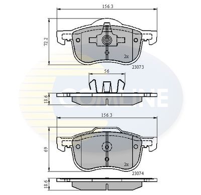 CBP0730 COMLINE Комплект тормозных колодок, дисковый тормоз