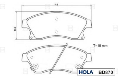 BD870 HOLA Комплект тормозных колодок, дисковый тормоз