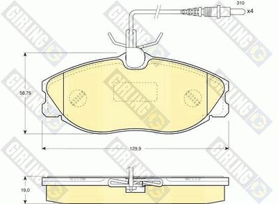 6111941 GIRLING Комплект тормозных колодок, дисковый тормоз