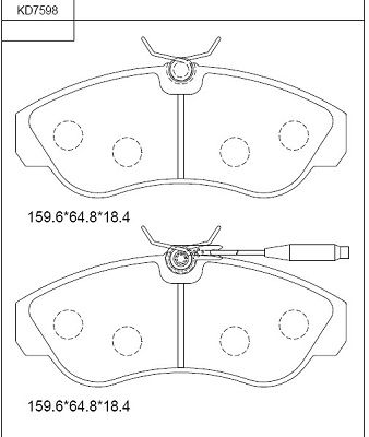 KD7598 ASIMCO Комплект тормозных колодок, дисковый тормоз