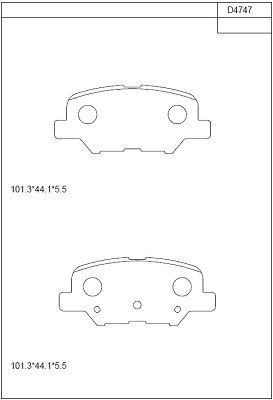 KD4747 ASIMCO Комплект тормозных колодок, дисковый тормоз