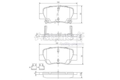 T11445 ASHUKI by Palidium Комплект тормозных колодок, дисковый тормоз