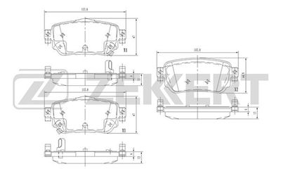 BS2524 ZEKKERT Комплект тормозных колодок, дисковый тормоз