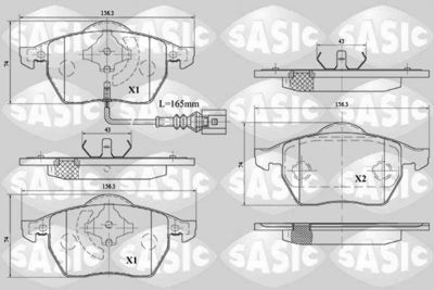 6216079 SASIC Комплект тормозных колодок, дисковый тормоз