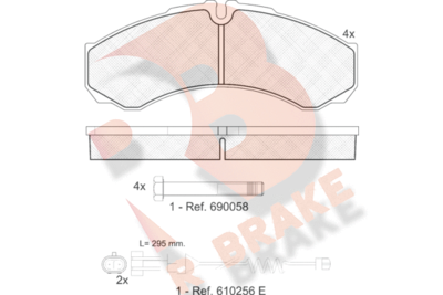 RB1208117 R BRAKE Комплект тормозных колодок, дисковый тормоз