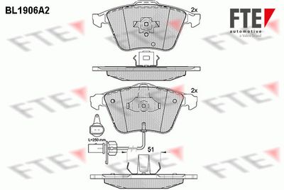 BL1906A2 FTE Комплект тормозных колодок, дисковый тормоз