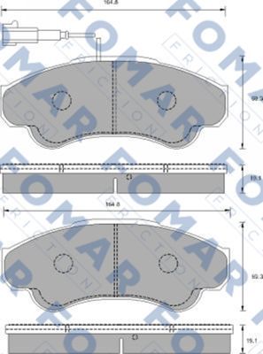 FO909881 FOMAR Friction Комплект тормозных колодок, дисковый тормоз