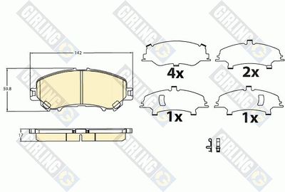 6136226 GIRLING Комплект тормозных колодок, дисковый тормоз