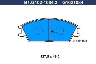 B1G10210842 GALFER Комплект тормозных колодок, дисковый тормоз