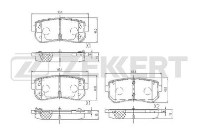 BS1105 ZEKKERT Комплект тормозных колодок, дисковый тормоз