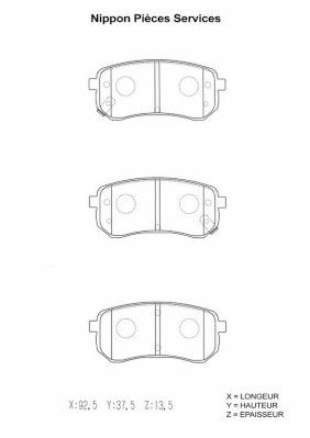 K361A05 NPS Комплект тормозных колодок, дисковый тормоз