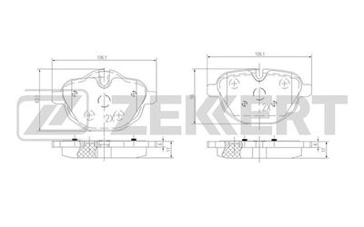 BS1945 ZEKKERT Комплект тормозных колодок, дисковый тормоз