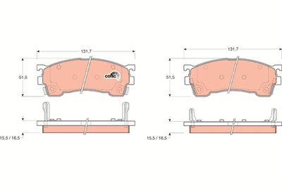 GDB1139 TRW Комплект тормозных колодок, дисковый тормоз