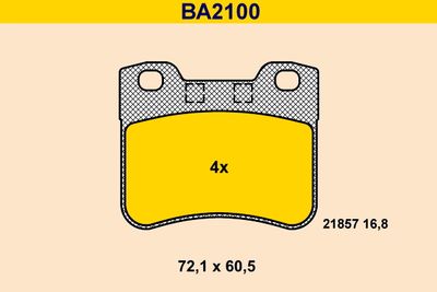 BA2100 BARUM Комплект тормозных колодок, дисковый тормоз