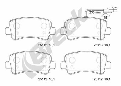 251120070310 BRECK Комплект тормозных колодок, дисковый тормоз