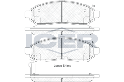 182003 ICER Комплект тормозных колодок, дисковый тормоз