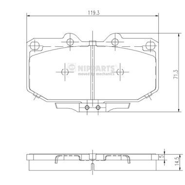 J3601058 NIPPARTS Комплект тормозных колодок, дисковый тормоз