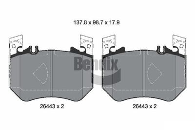 BPD2368 BENDIX Braking Комплект тормозных колодок, дисковый тормоз