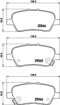 8DB355039721 HELLA Комплект тормозных колодок, дисковый тормоз