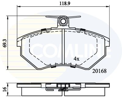 CBP0152 COMLINE Комплект тормозных колодок, дисковый тормоз