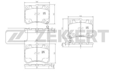 BS2519 ZEKKERT Комплект тормозных колодок, дисковый тормоз