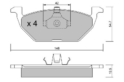 BPVW1012 AISIN Комплект тормозных колодок, дисковый тормоз