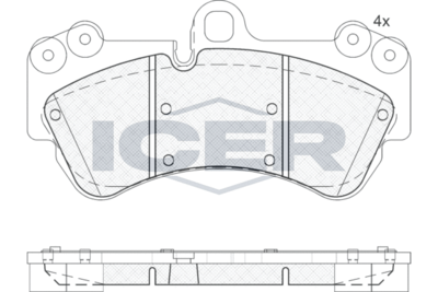 181620 ICER Комплект тормозных колодок, дисковый тормоз