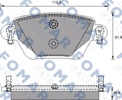 FO684681 FOMAR Friction Комплект тормозных колодок, дисковый тормоз